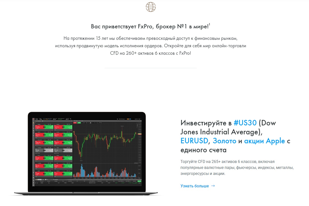 fxpro инструменты 