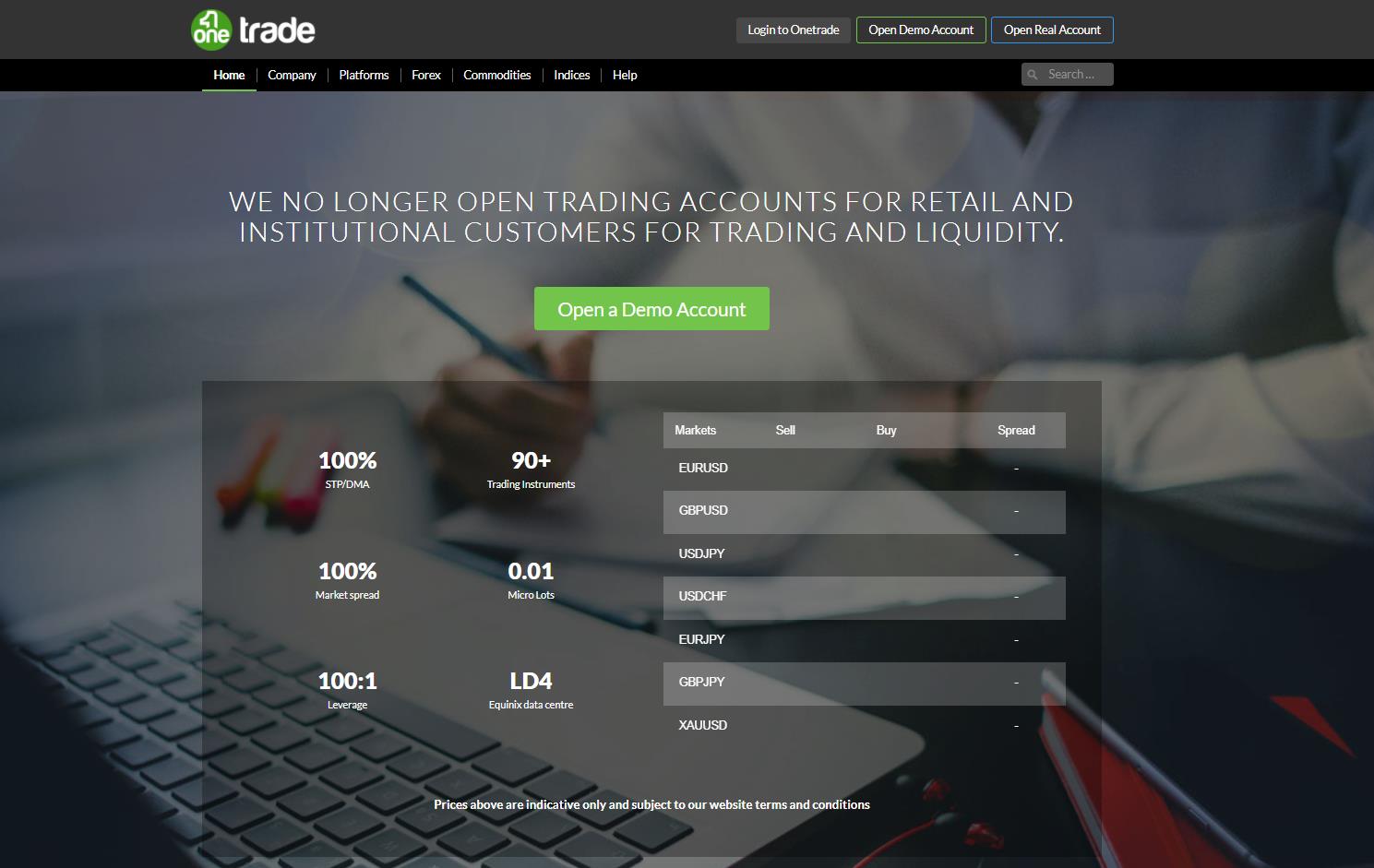 onetrade регистрация у брокера 