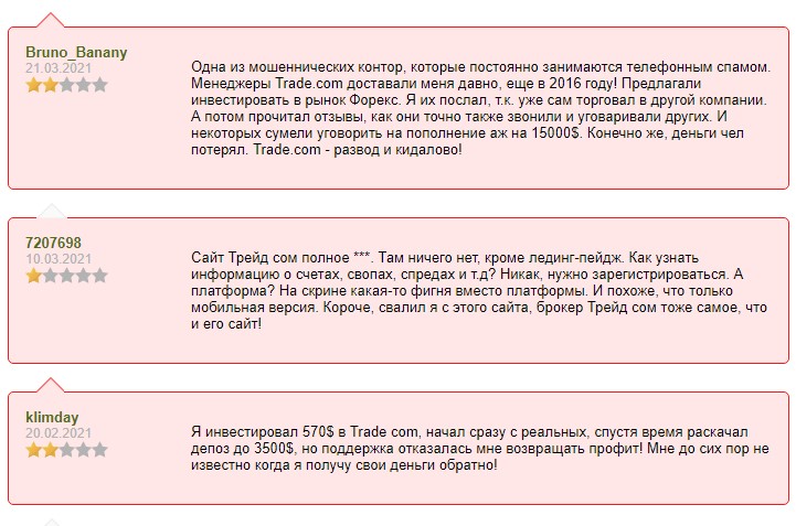 отзывы о компании trading.com