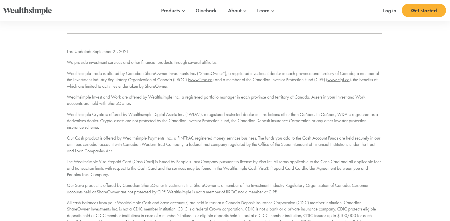 wealthsimple documentation
