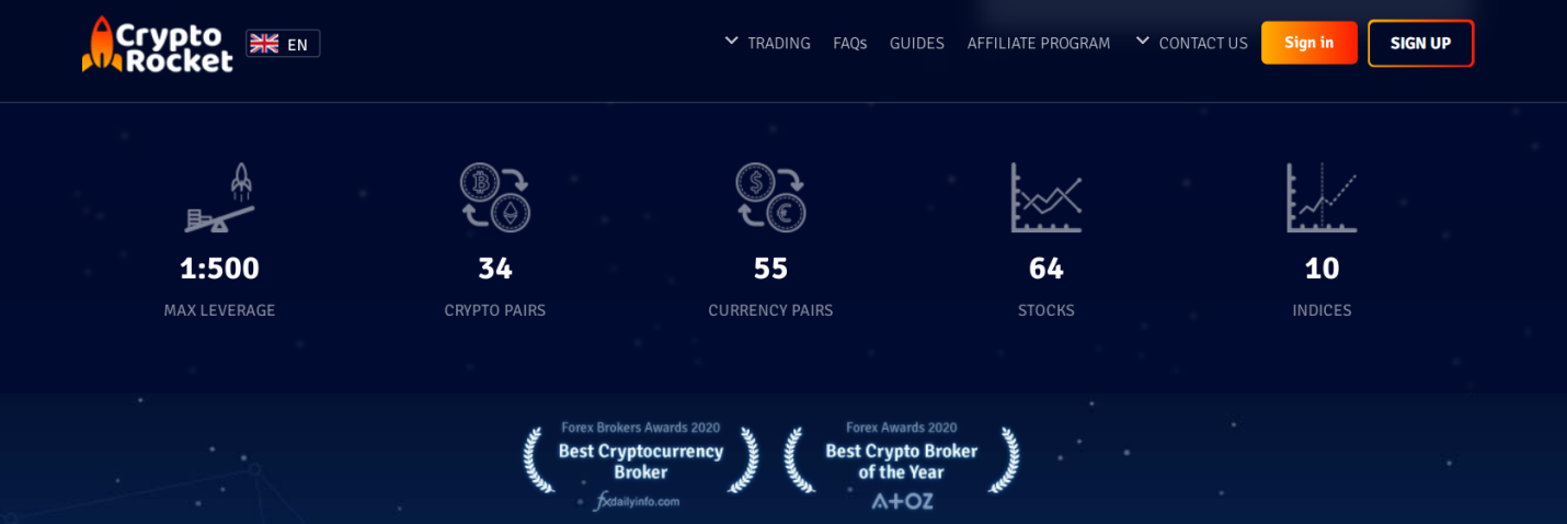 Рабочая платформа CryptoRocket 