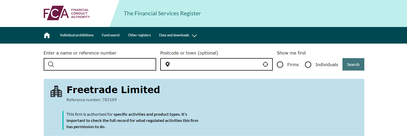Лицензия компании Freetrade