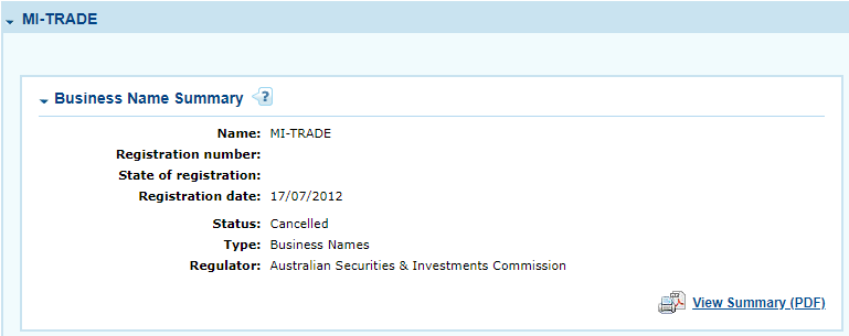 Лицензия брокера Mitrade 